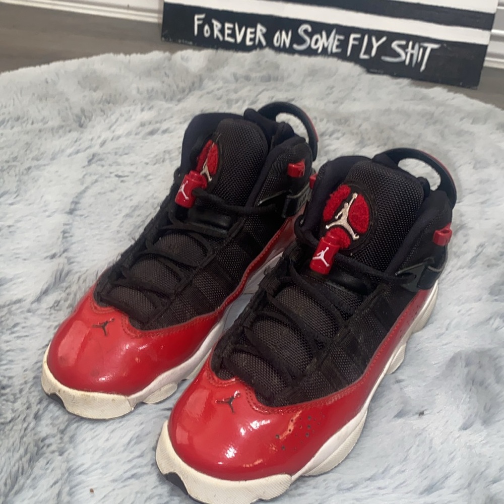 Red/Black/White Air Jordan 6 Rings